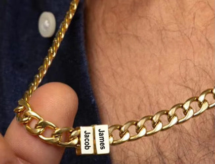 Cal Cuban Link Chain Engraved- Men