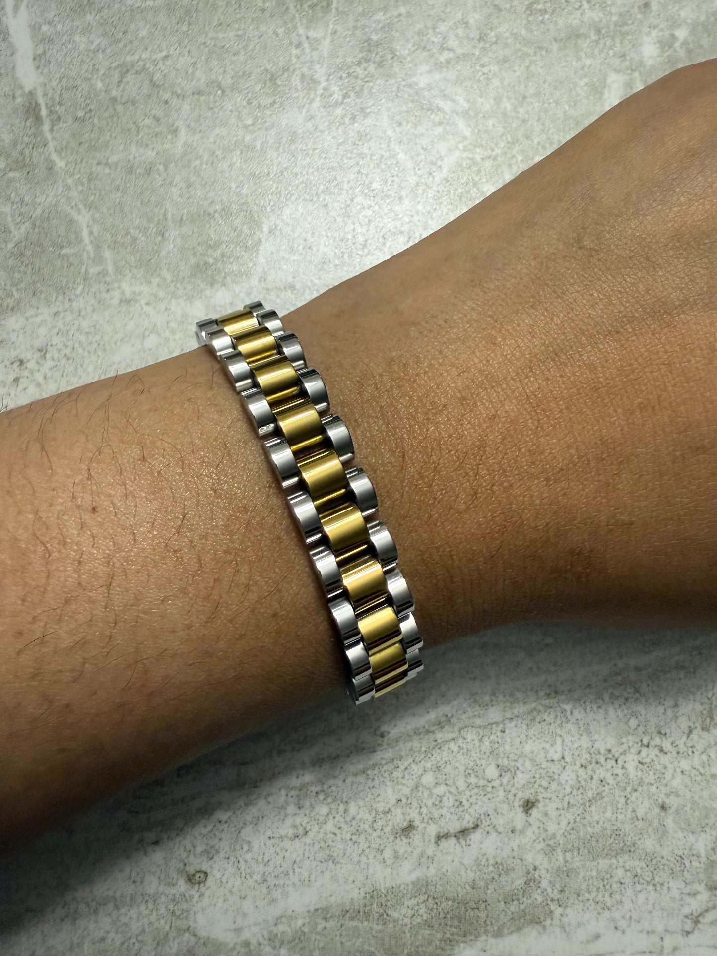 Watchband Bracelet- Two Tone
