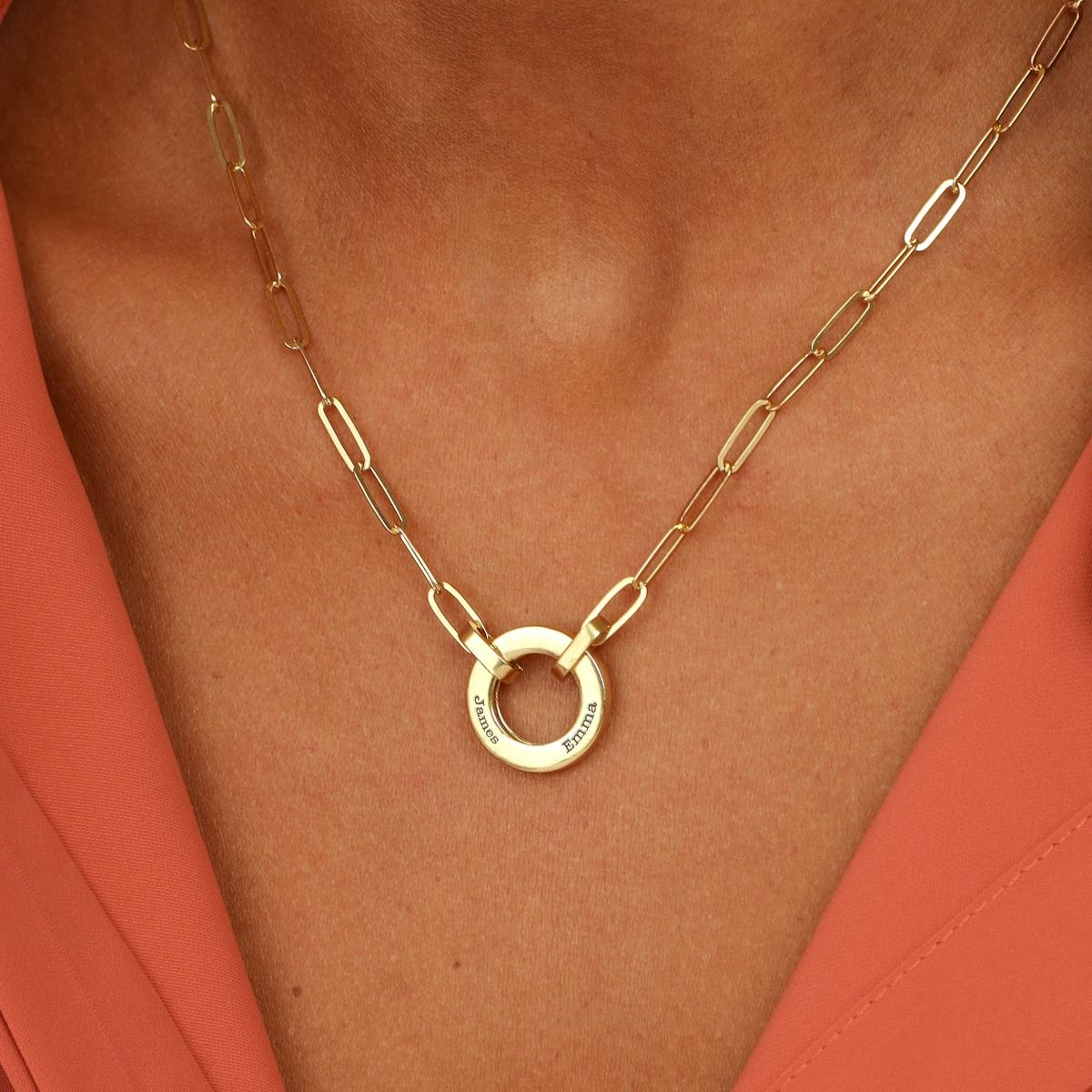 Love Circle Link Chain Name Necklace